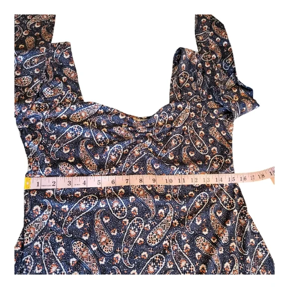 NWT Boden Paisley Fitted Jersey Dress Long Sleeve Sweetheart Neck Size 8R